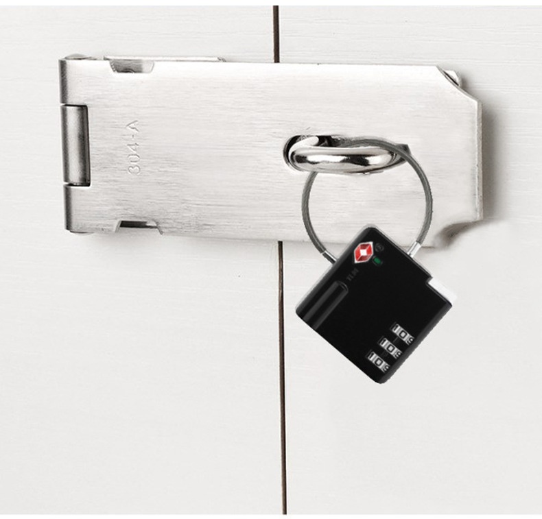 Flexible Cable TSA Approved Luggage Lock, 3-Digit Combination Security Padlock, Zinc Alloy Body for Travel Suitcase, Gym Locker, Backpack