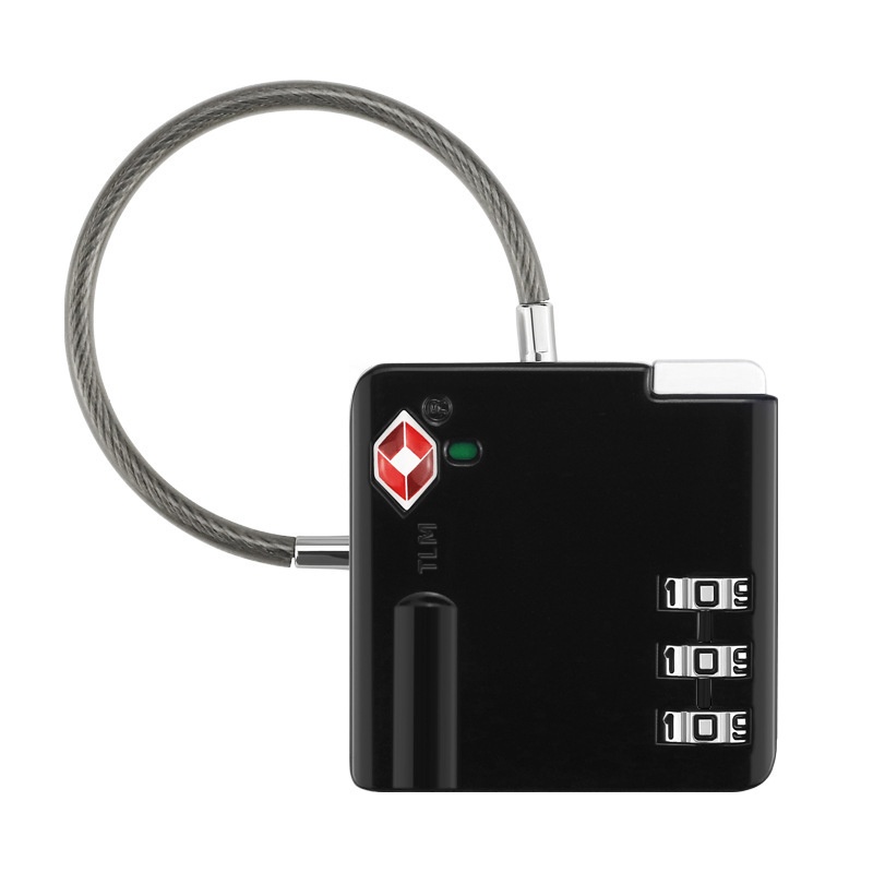 Flexible Cable TSA Approved Luggage Lock, 3-Digit Combination Security Padlock, Zinc Alloy Body for Travel Suitcase, Gym Locker, Backpack