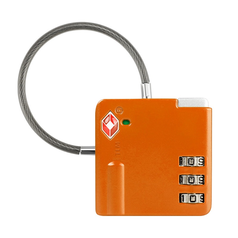 Flexible Cable TSA Approved Luggage Lock, 3-Digit Combination Security Padlock, Zinc Alloy Body for Travel Suitcase, Gym Locker, Backpack