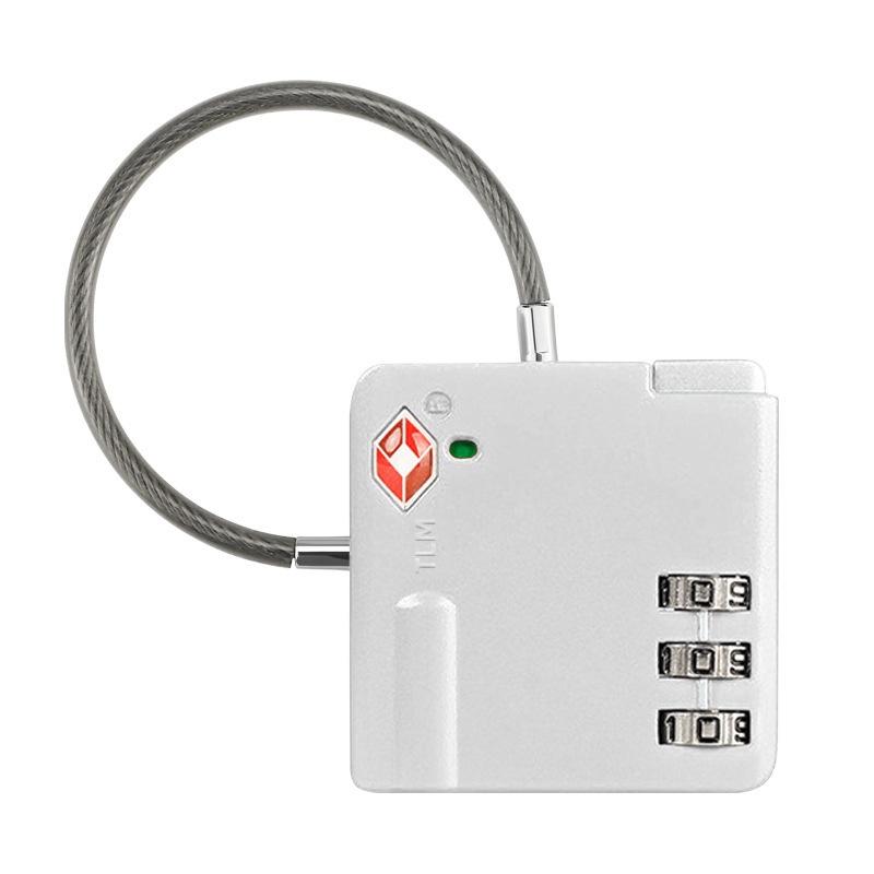 Flexible Cable TSA Approved Luggage Lock, 3-Digit Combination Security Padlock, Zinc Alloy Body for Travel Suitcase, Gym Locker, Backpack