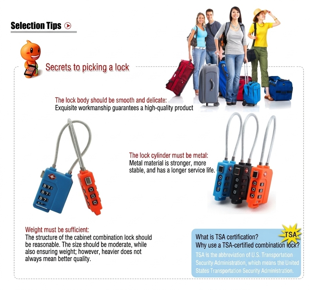 TSA Approved 3-Digit Combination Cable Locks for Luggage, Vibrant Color Travel Security Padlock, Flexible Steel Wire for Backpack, Suitcase, Locker