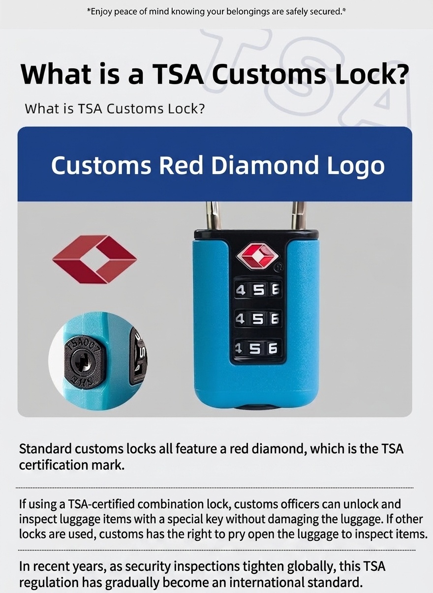 Lightweight TSA Approved 3-Dial Combination Travel Lock, Rust-Resistant Steel Wire Shackle, Resettable Security Padlock for Luggage, Backpack