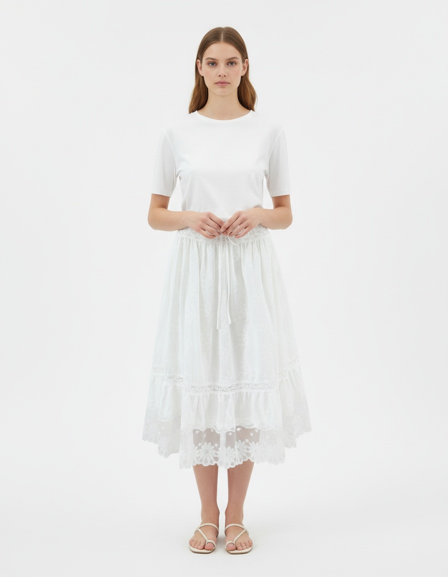 Completo canotta in pizzo - Chic stile francese KUN-00093