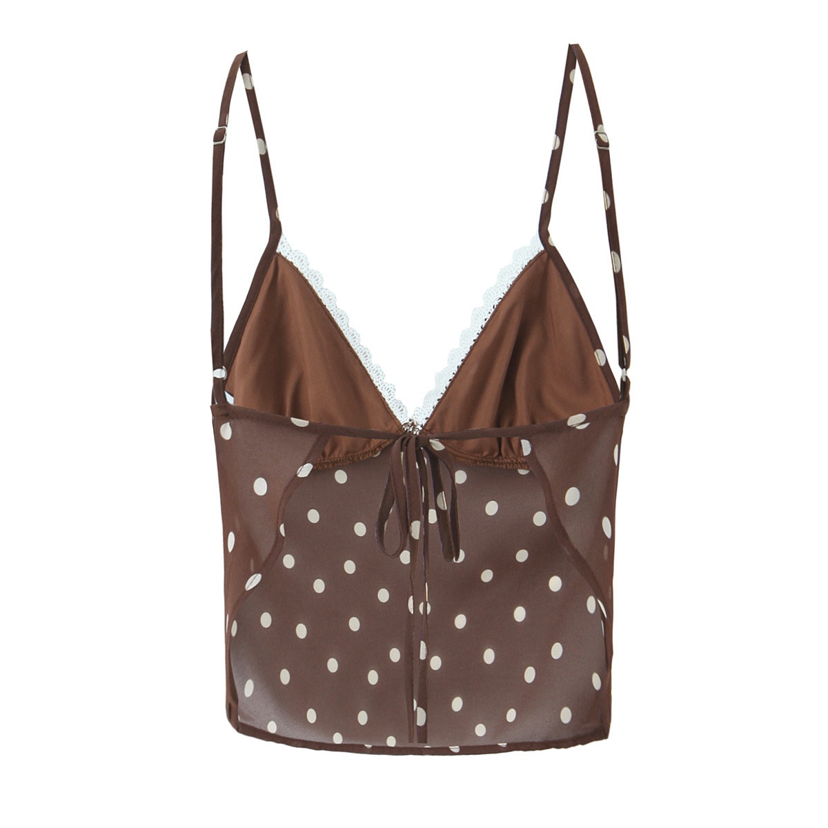 Completo abito canotta a pois stile retrò - Schiena scoperta con volant sexy KUN-00094