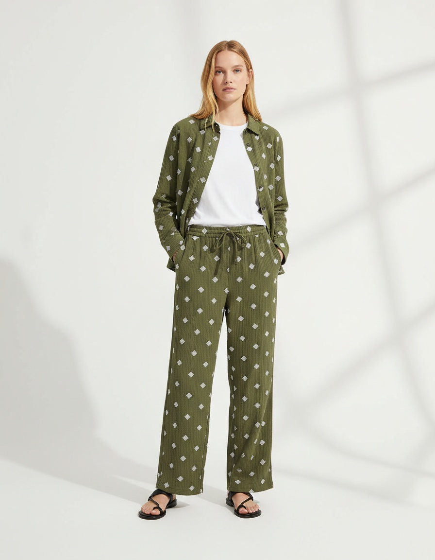 Completo camicia e pantaloni ricamati - Stile europeo KUN-00017