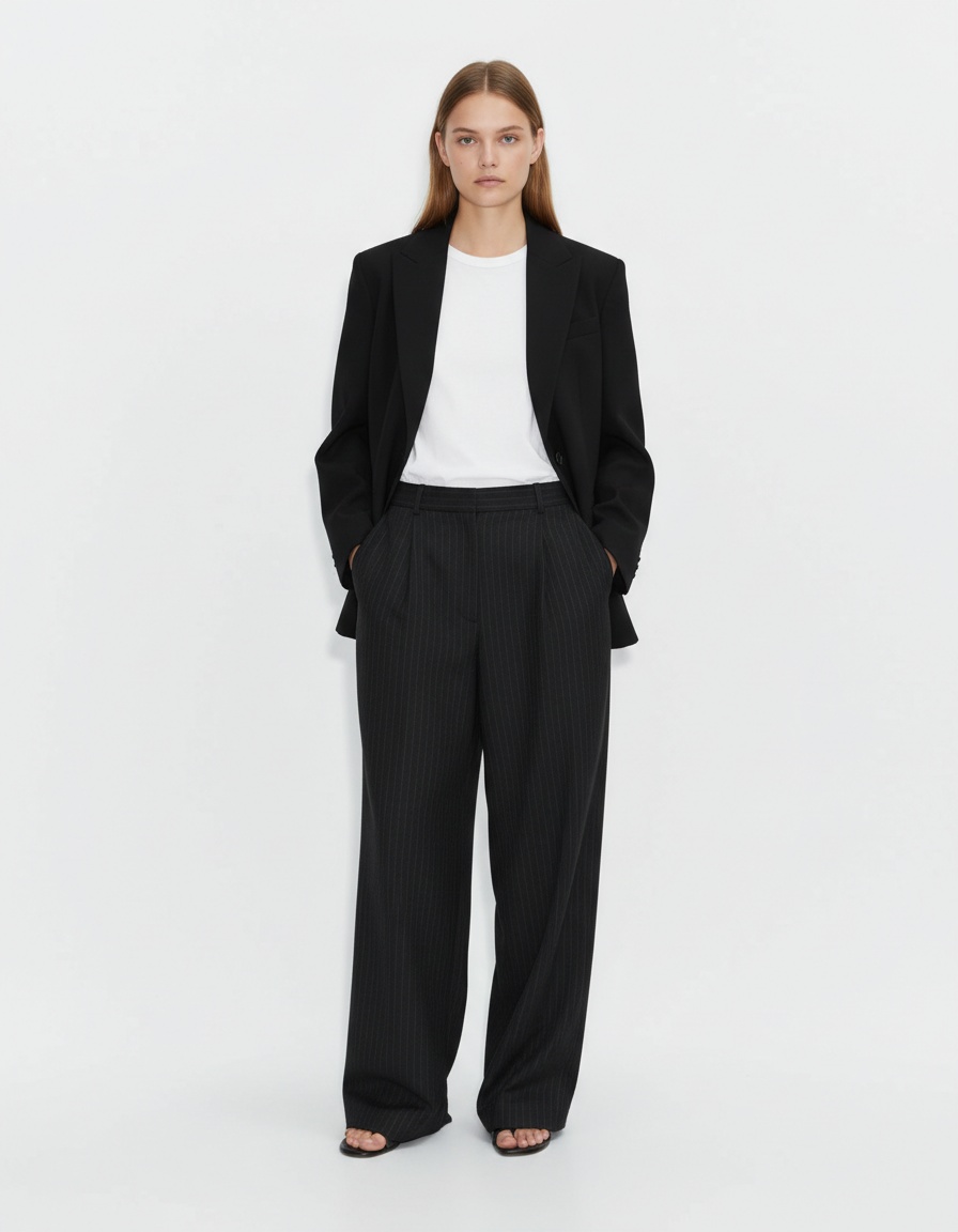 Blazer da donna con blocchi di colore, sciarpa e maniche lunghe KUN-00007