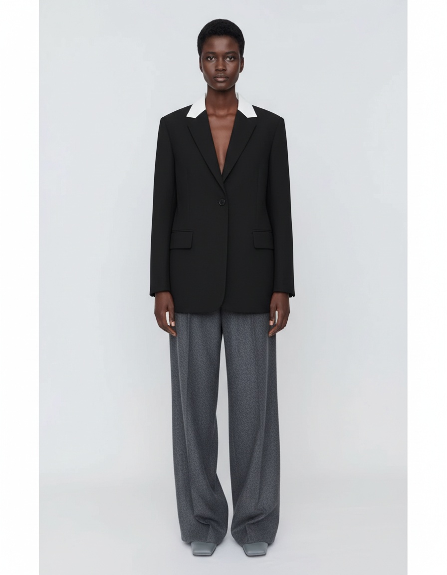 Blazer/Sciarpa da donna con blocchi di colore - Capospalla casual di tendenza KUN-00008