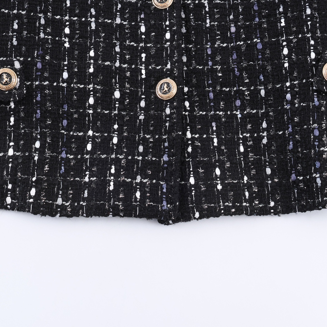 Women's Blazer Metallic Texture High Neck Jacket KUN-00009