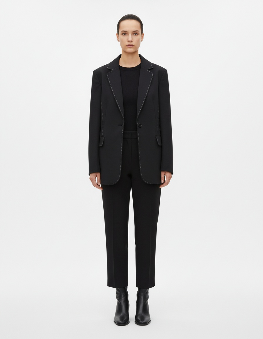 Blazer da donna a maniche lunghe, trapuntato, casual chic, completo KUN-00012