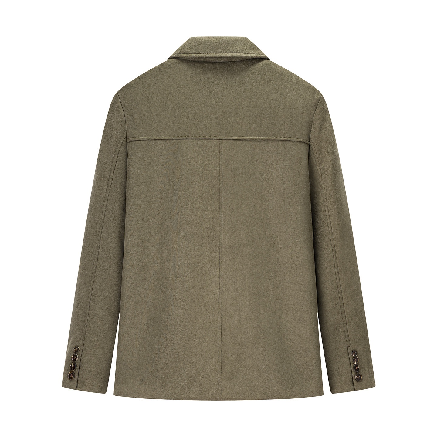 Blazer da donna oversize marrone a maniche lunghe con tasche, stile retrò KUN-00013