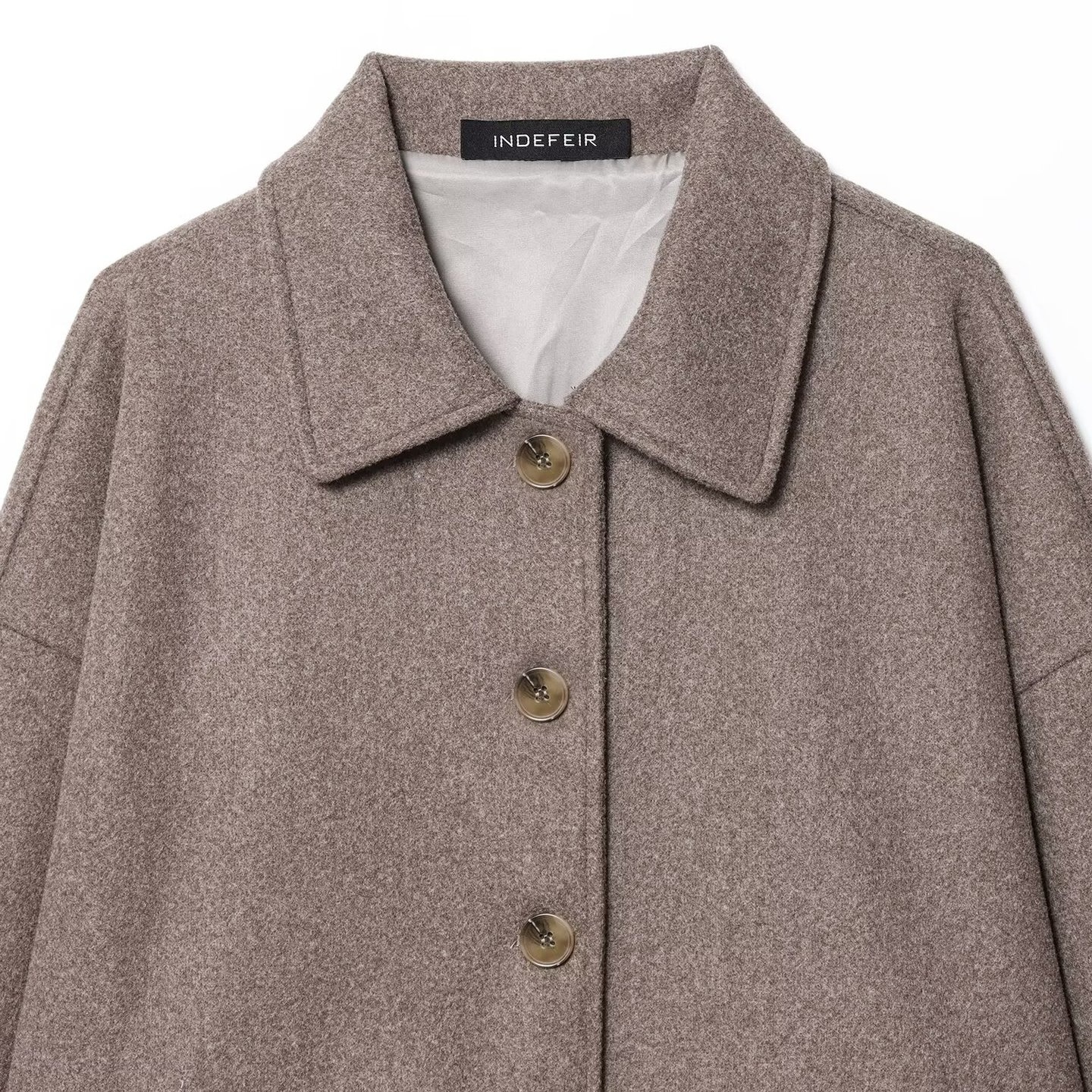 Giacca-camicia corta in misto lana - Chic minimalista KUN-00015