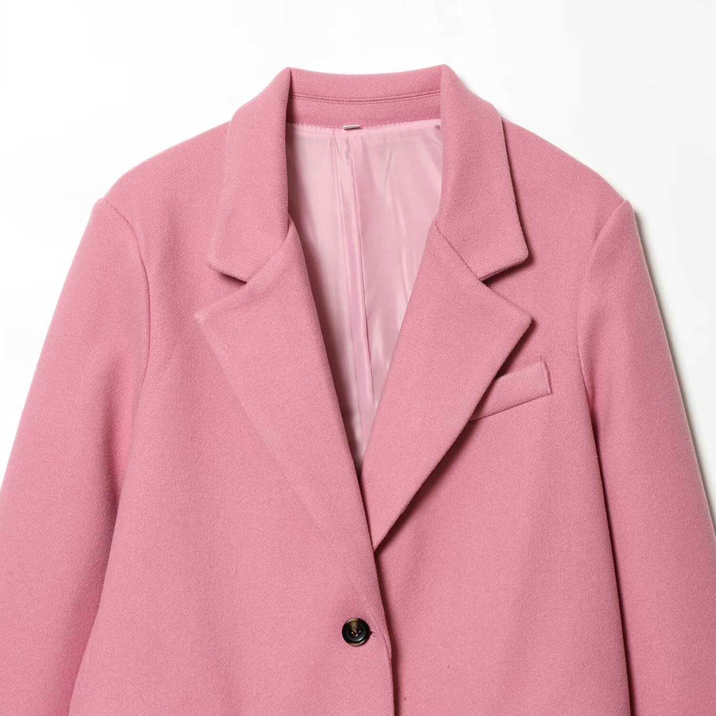 Blazer lungo rosa da donna - Stile europeo di tendenza KUN-00028