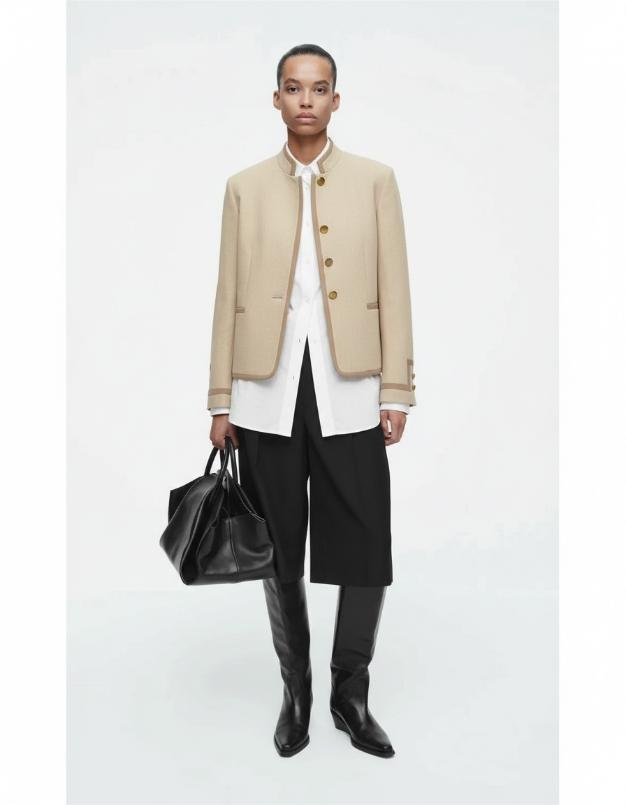 Blazer corto retrò da donna - Elegante giacca da completo vintage KUN-00033