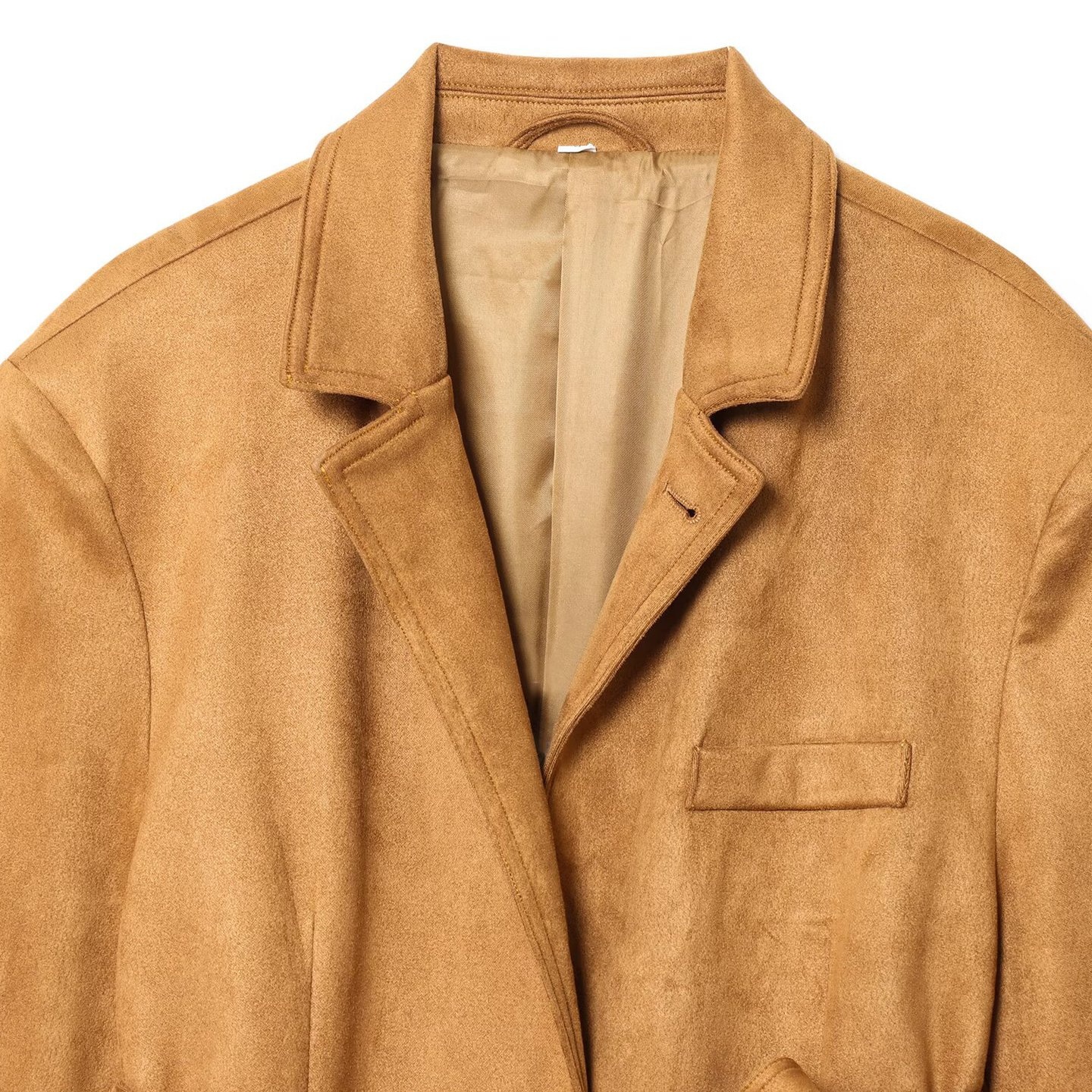 Blazer in pelle scamosciata - Giacca chic in stile europeo KUN-00035