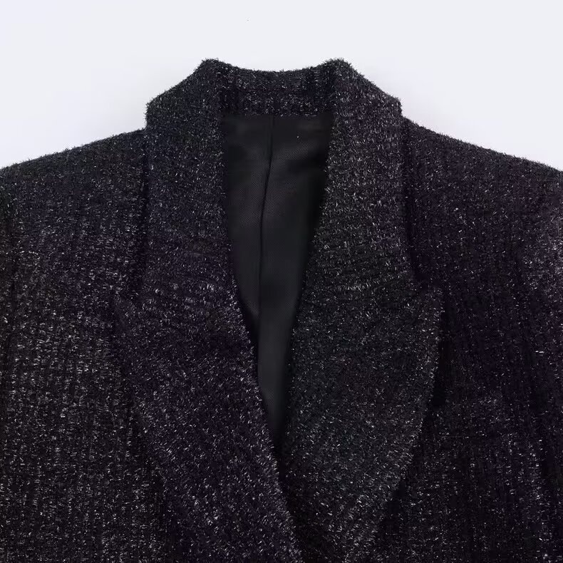 Blazer in tweed - Giacca da donna chic in stile europeo con colletto KUN-00038