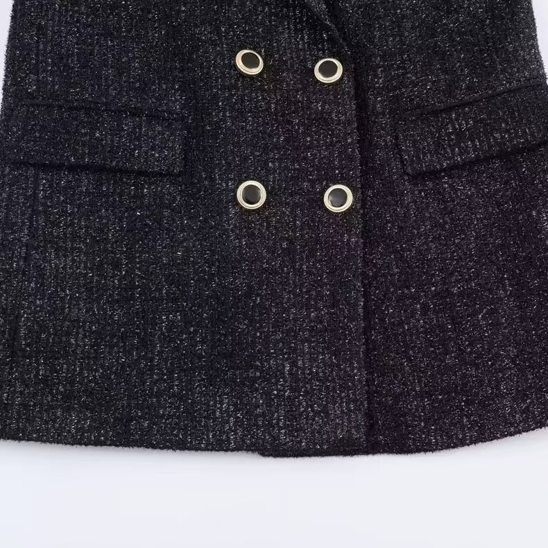 Blazer in tweed - Giacca da donna chic in stile europeo con colletto KUN-00038