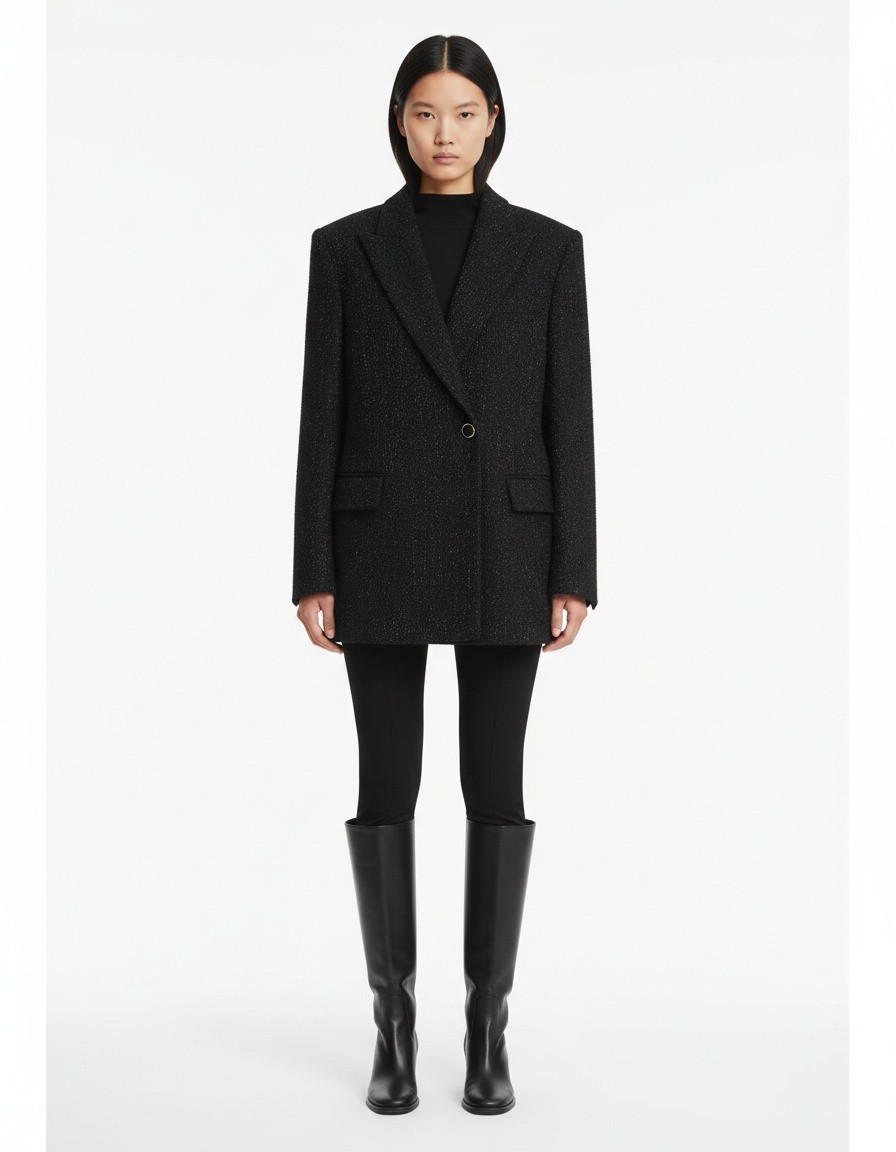 Blazer in tweed - Giacca da donna chic in stile europeo con colletto KUN-00038