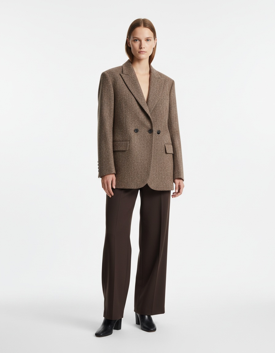 Blazer in tessuto a spina di pesce - Elegante stile europeo KUN-00039