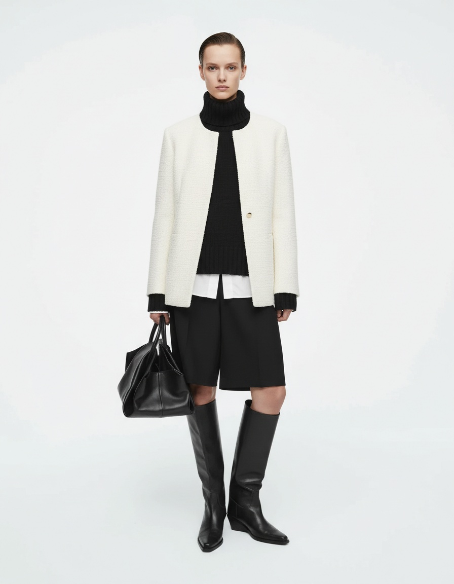 Blazer in tweed ispirato - Giacca da donna chic ed elegante KUN-00041