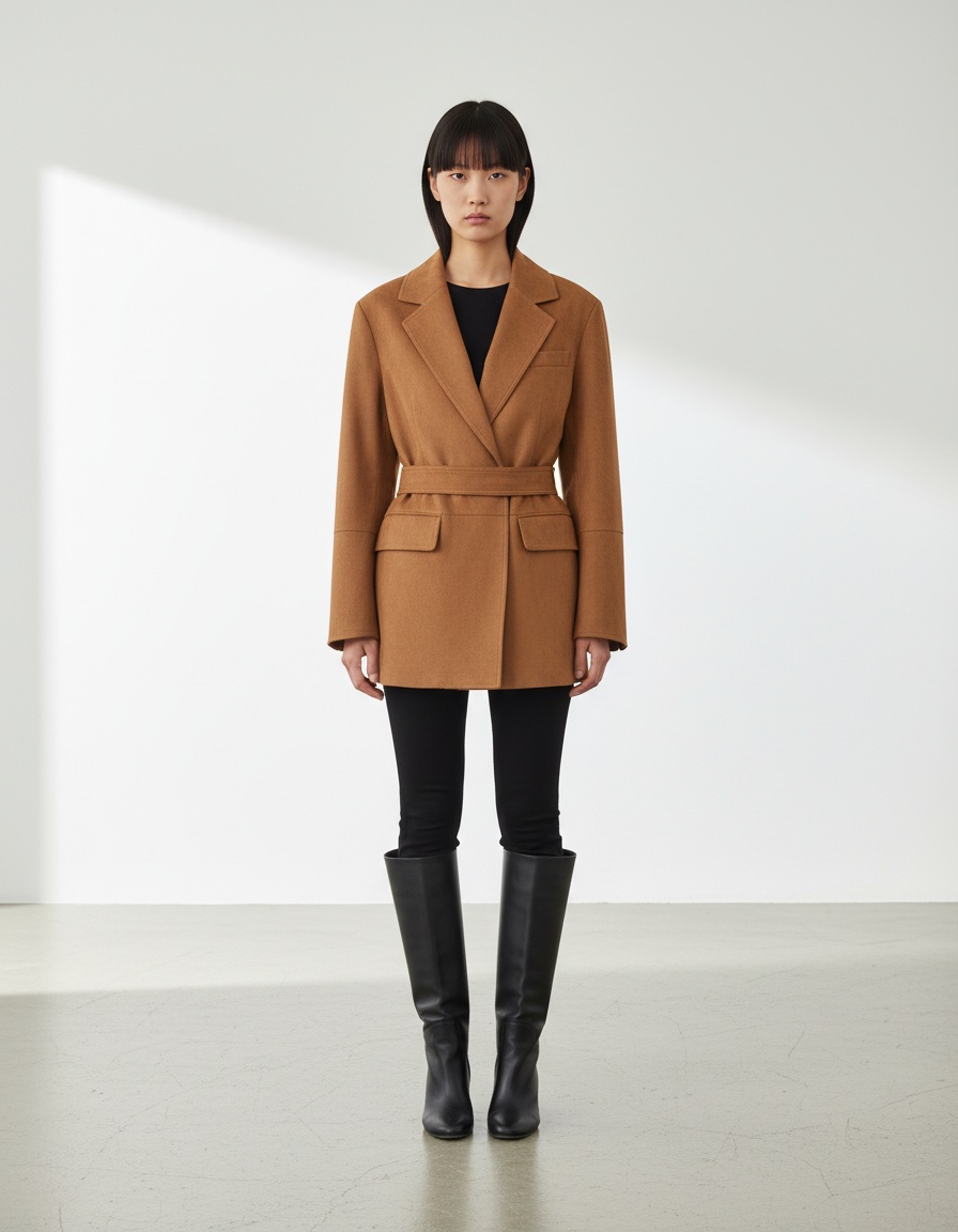 Blazer in pelle scamosciata - Elegante capospalla in stile western chic KUN-00054