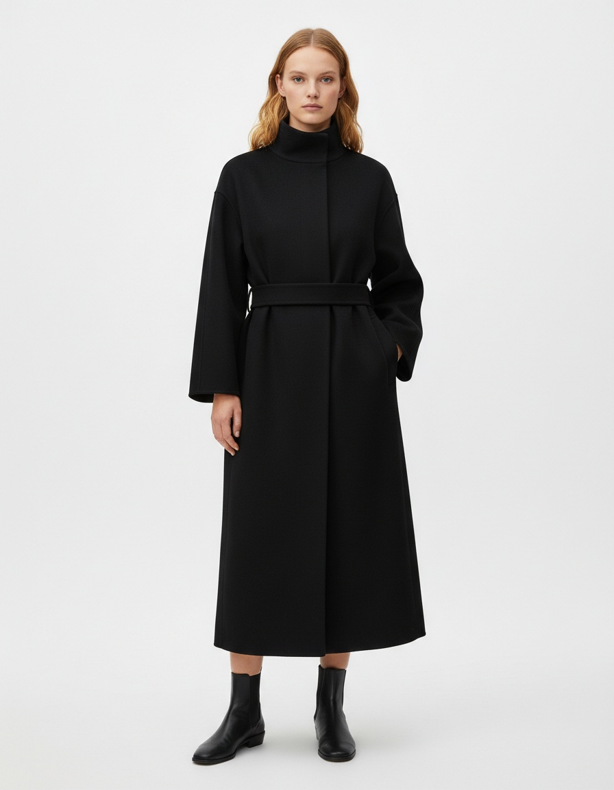 Cappotto da donna oversize a collo alto, capospalla casual e alla moda KUN-00007