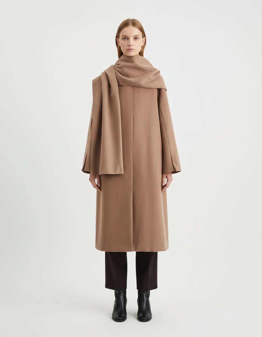 Cappotto lungo doppiopetto in misto lana KUN-00008