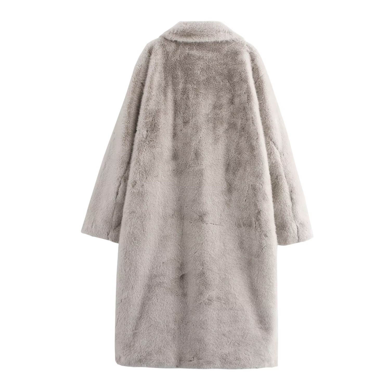 Cappotto lungo in pelliccia sintetica - Elegante capospalla KUN-00009