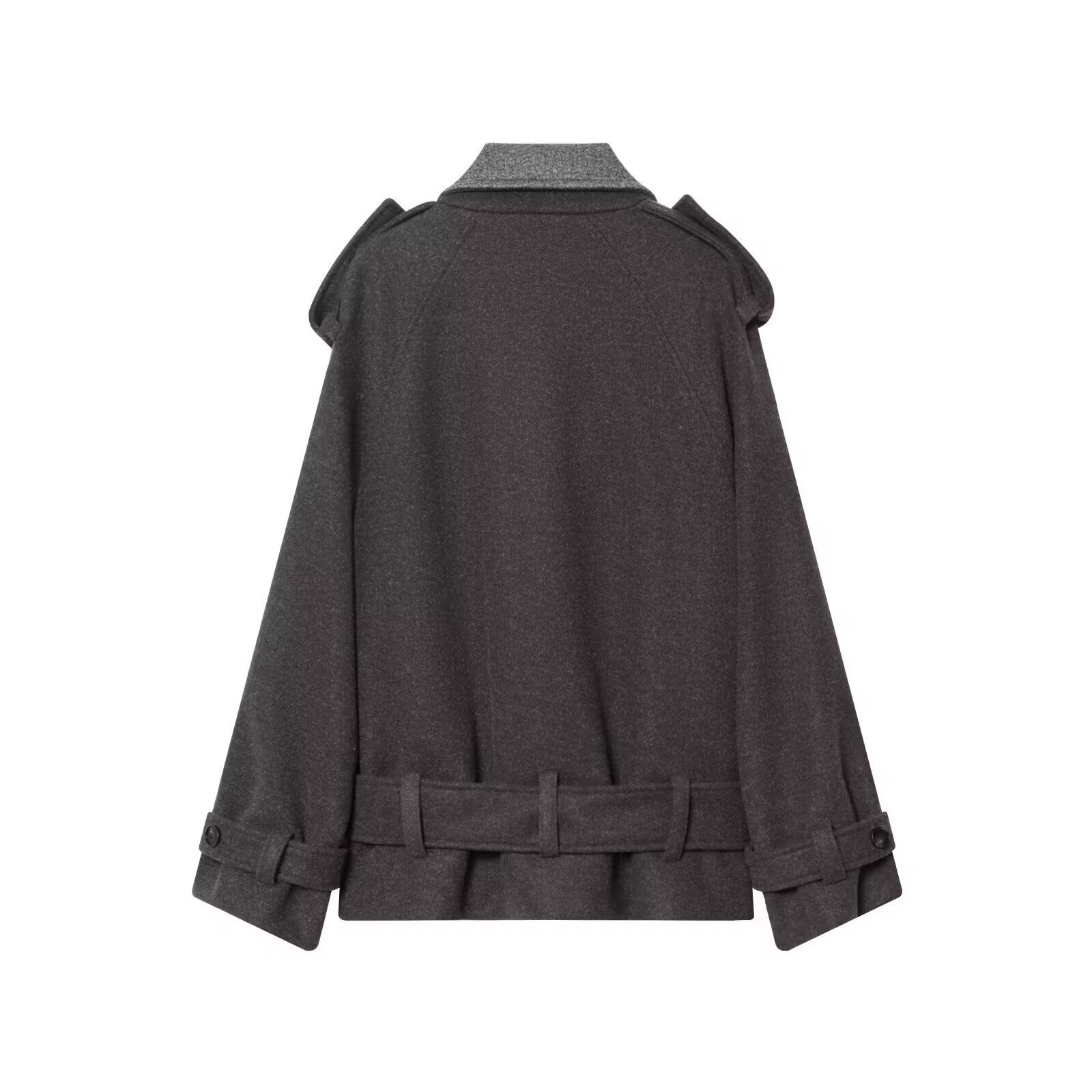 Cappotto corto in misto lana con cintura - Edizione limitata KUN-00014