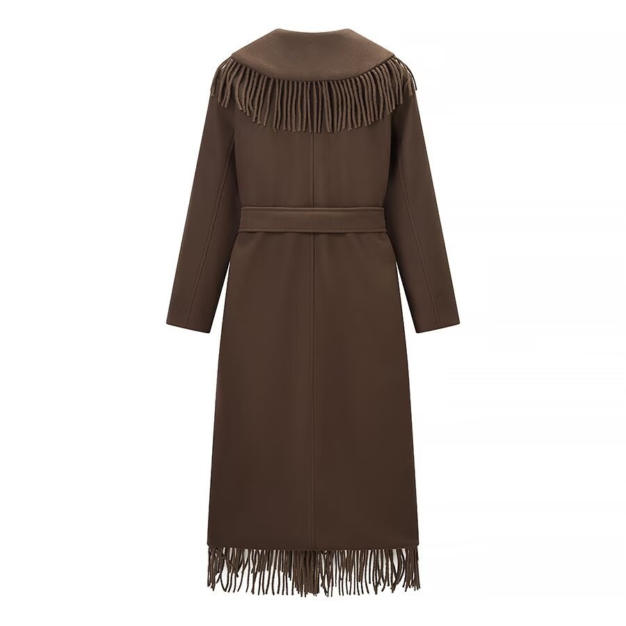 Giacca con frange in misto lana - Stile europeo KUN-00015