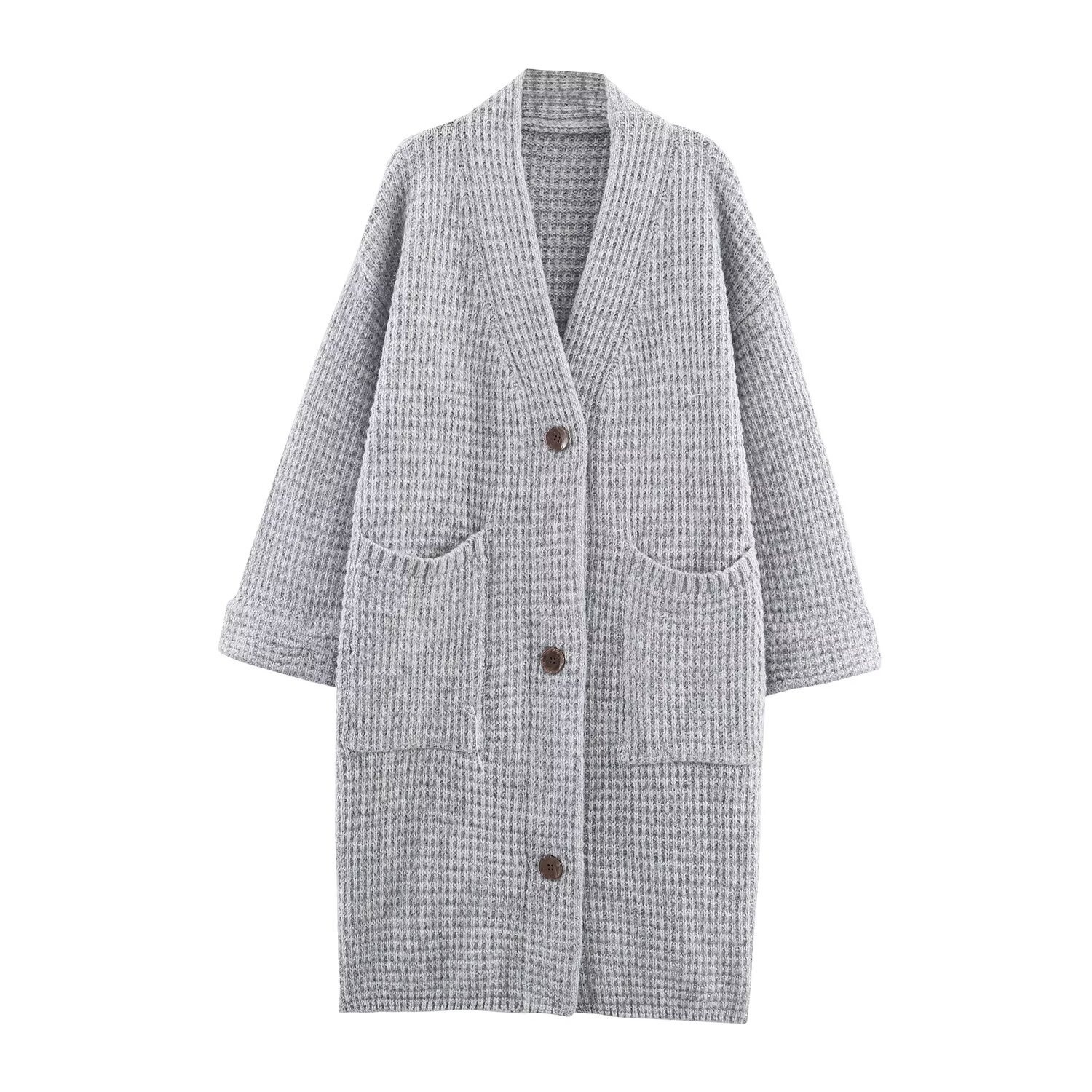 Cardigan lungo in maglia, casual chic KUN-00028