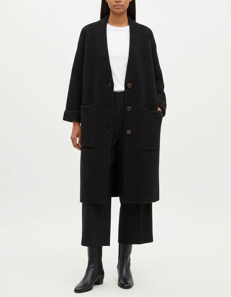 Cardigan lungo in maglia, casual chic KUN-00028