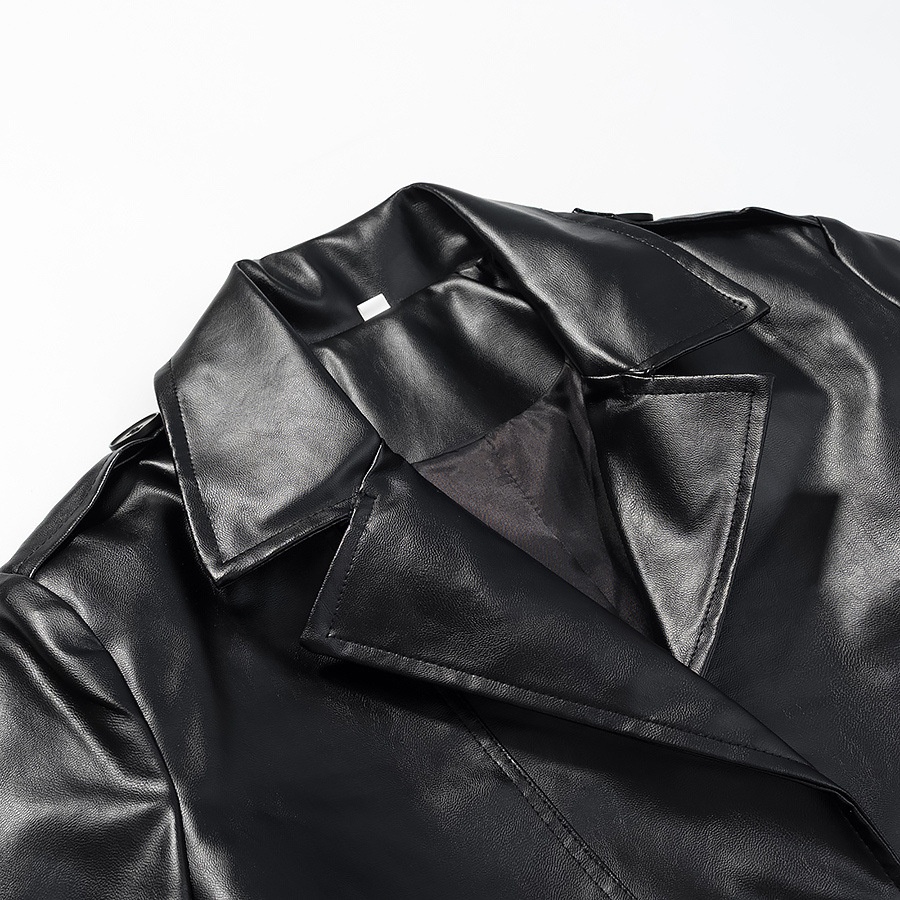 Trench lungo in similpelle - Elegante capospalla casual KUN-00029