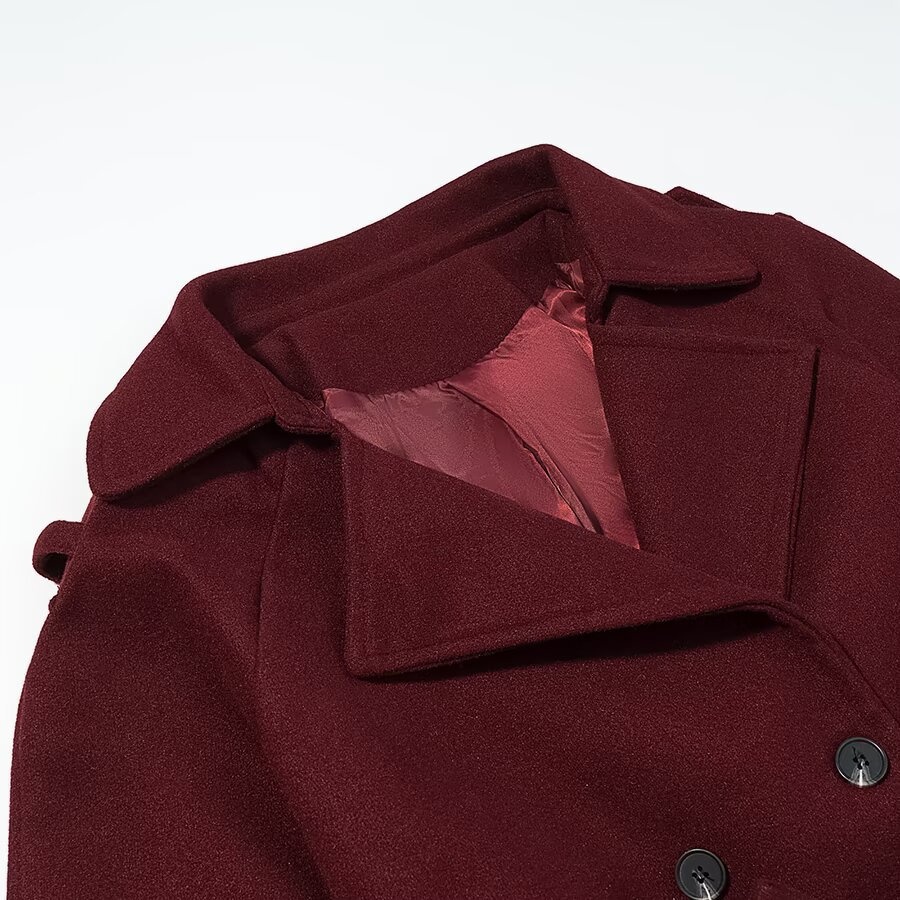 Trench doppiopetto in misto lana con cintura KUN-00033