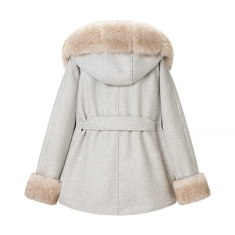 Cappotto con cappuccio in misto lana - Capospalla da donna in stile europeo KUN-00034