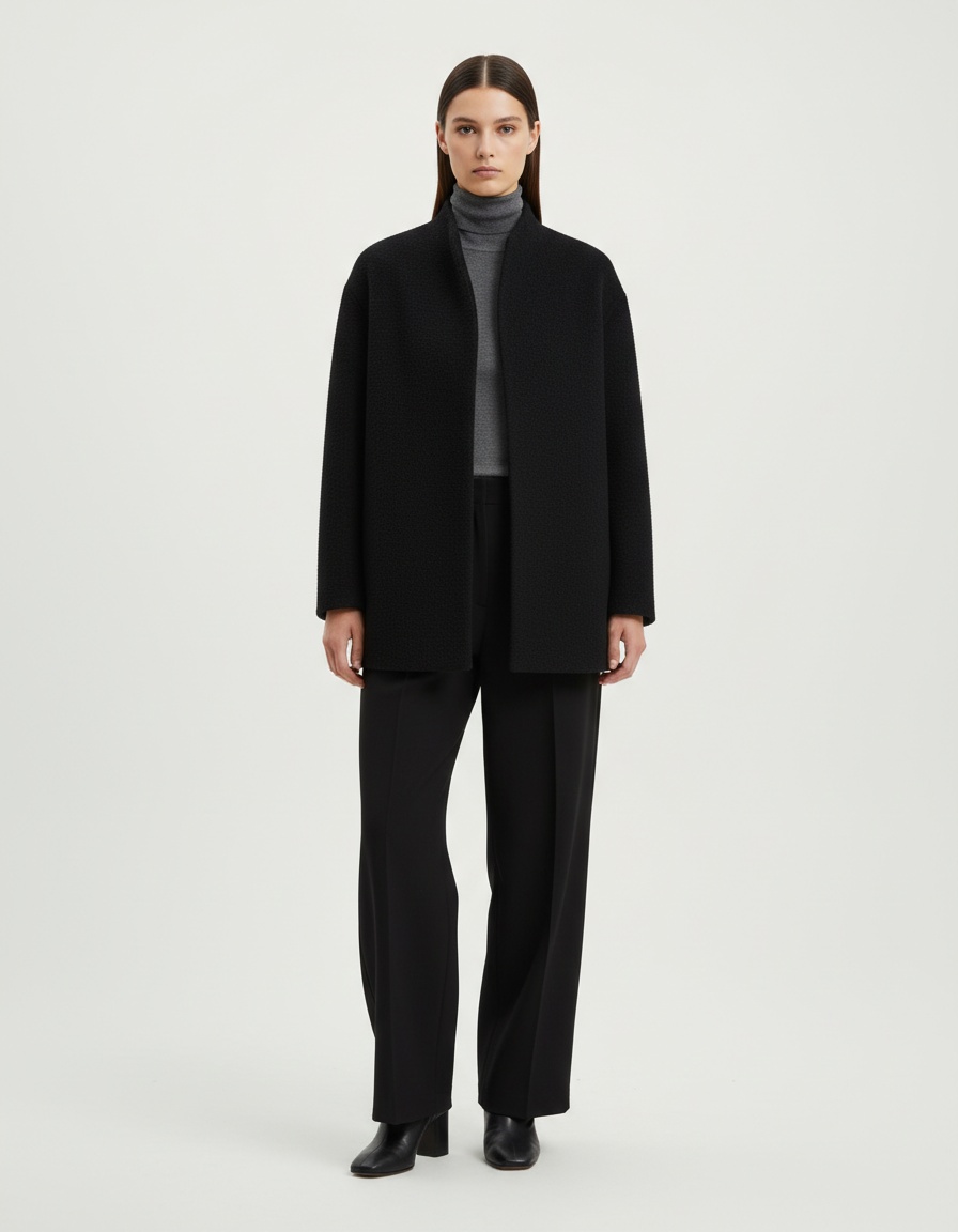 Cappotto da donna in misto lana - Elegante cappotto invernale con cintura KUN-00040