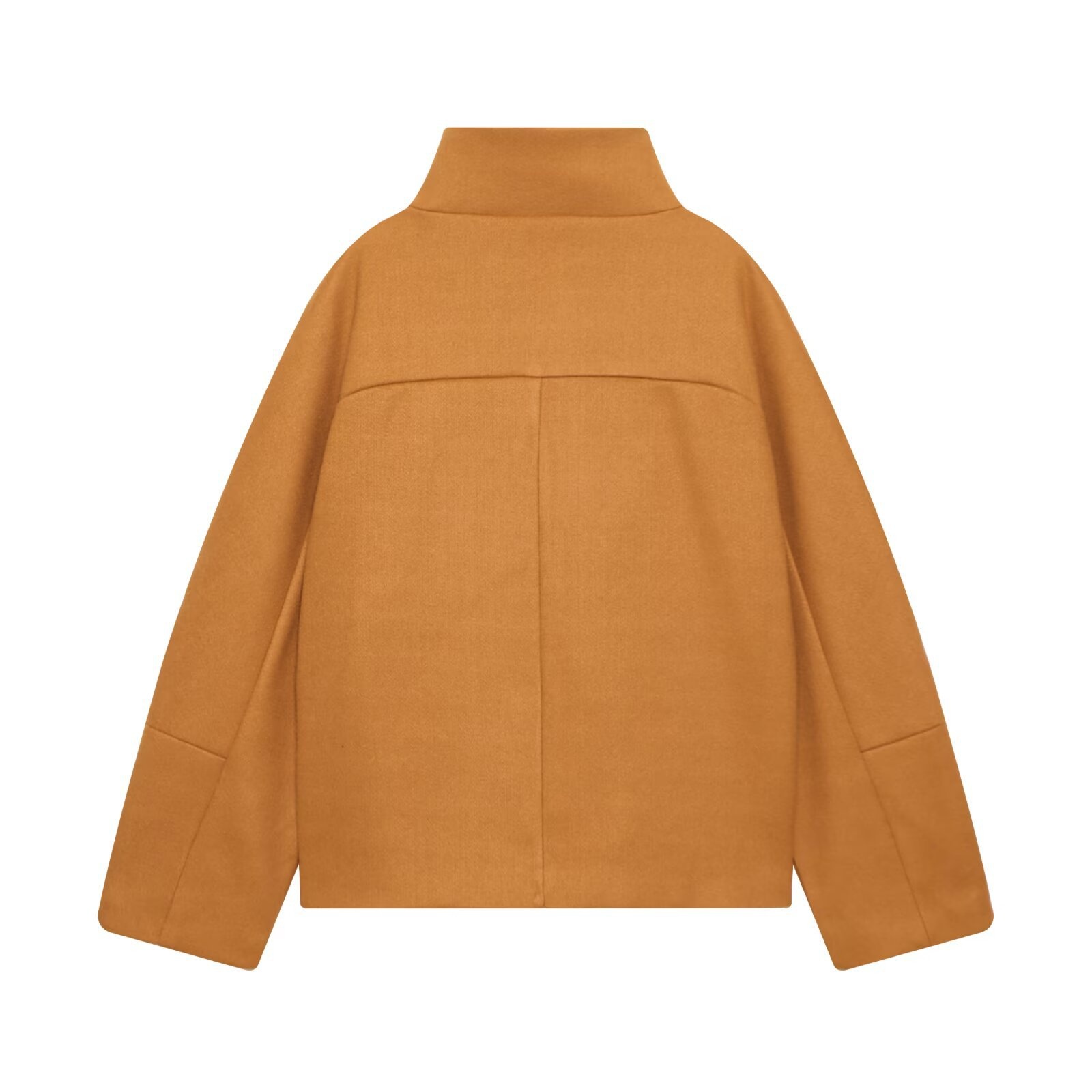 Cappotto a gamba dritta in misto lana - Elegante soprabito con collo alto KUN-00041