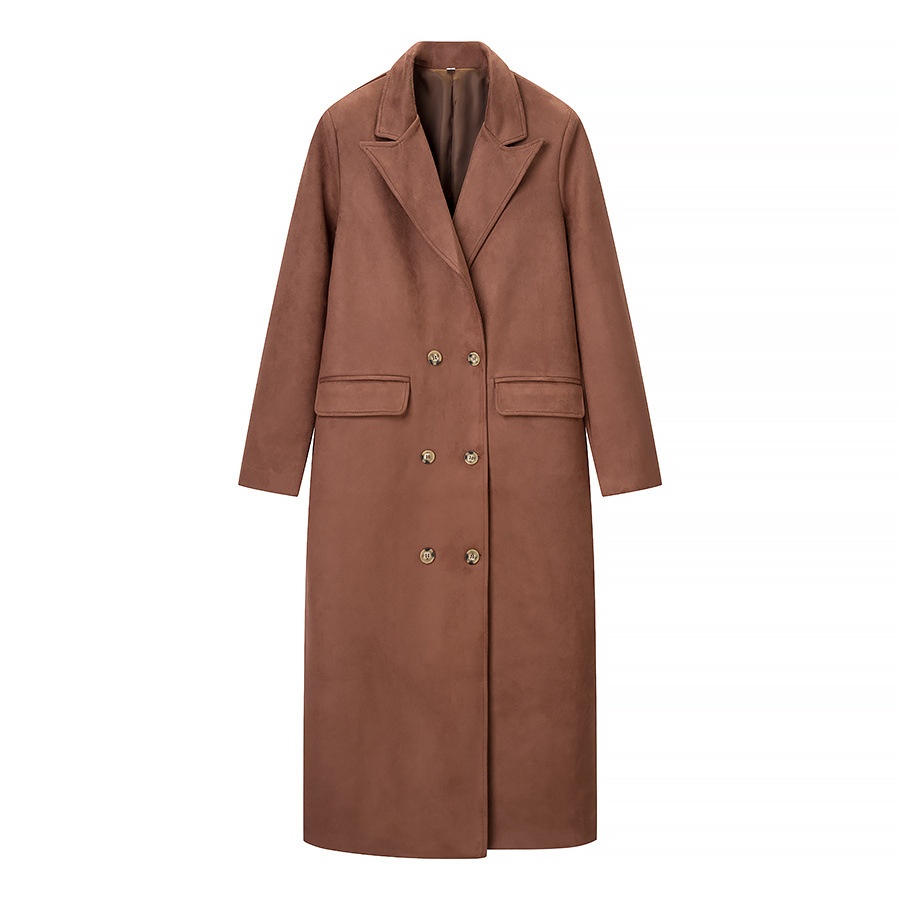 Trench coat in finta pelle scamosciata - Elegante e versatile KUN-00042