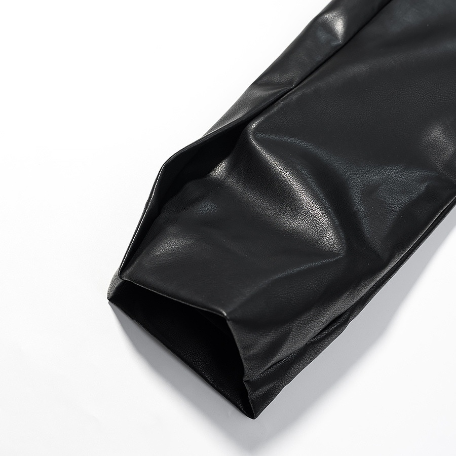 Cappotto lungo in similpelle con collo in pelliccia removibile KUN-00045