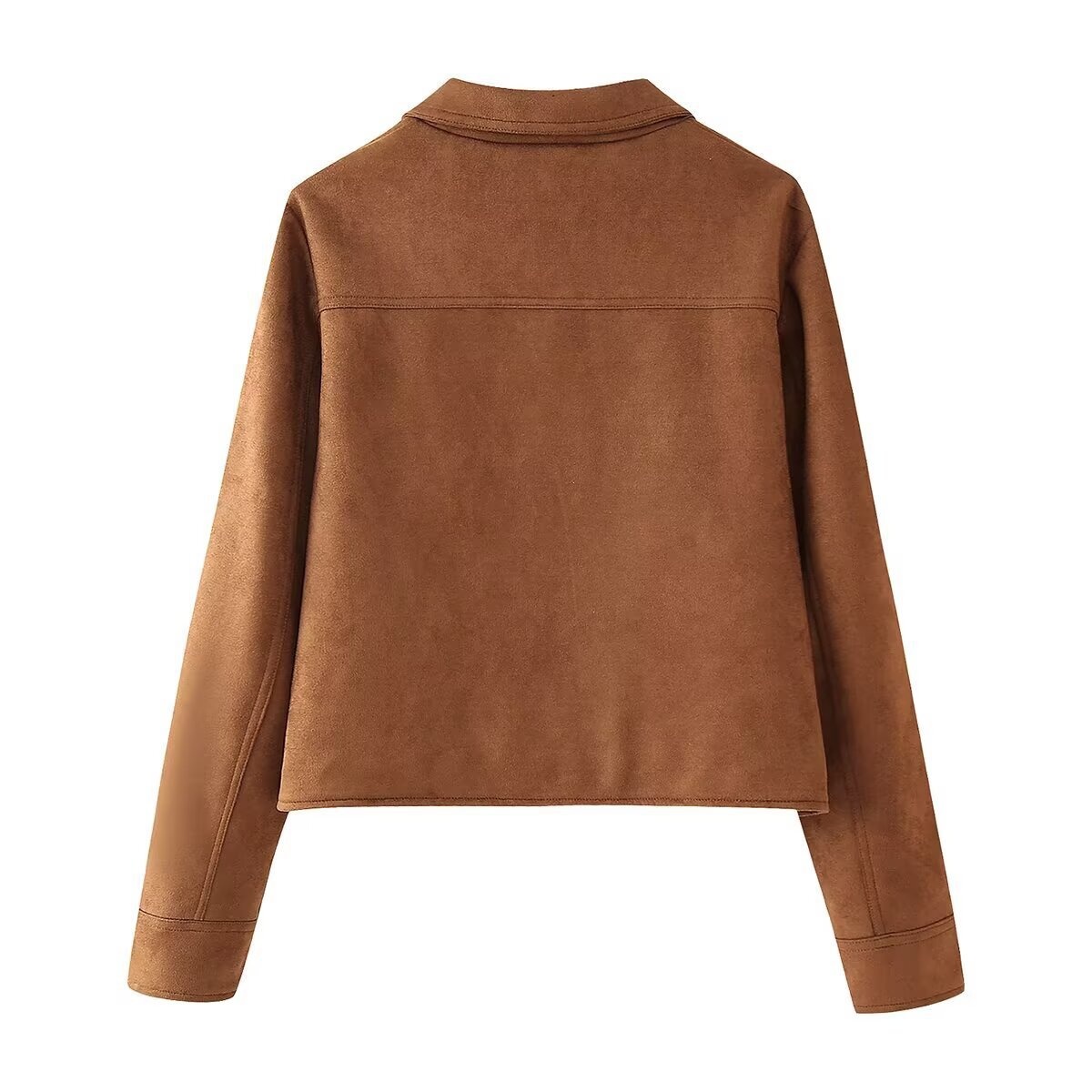 Giacca in pelle scamosciata, classica, versatile ed elegante, capospalla KUN-00001