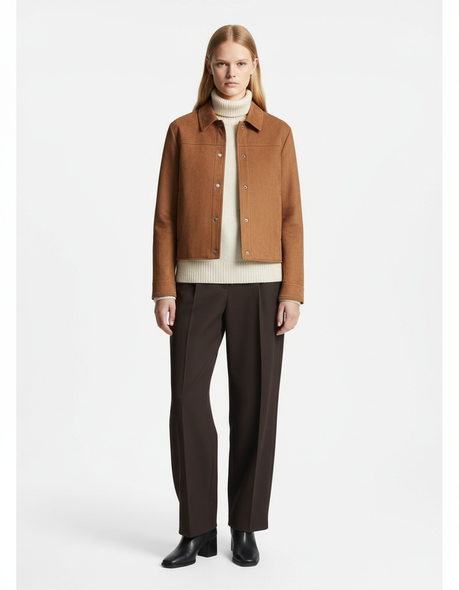 Giacca in pelle scamosciata, classica, versatile ed elegante, capospalla KUN-00001