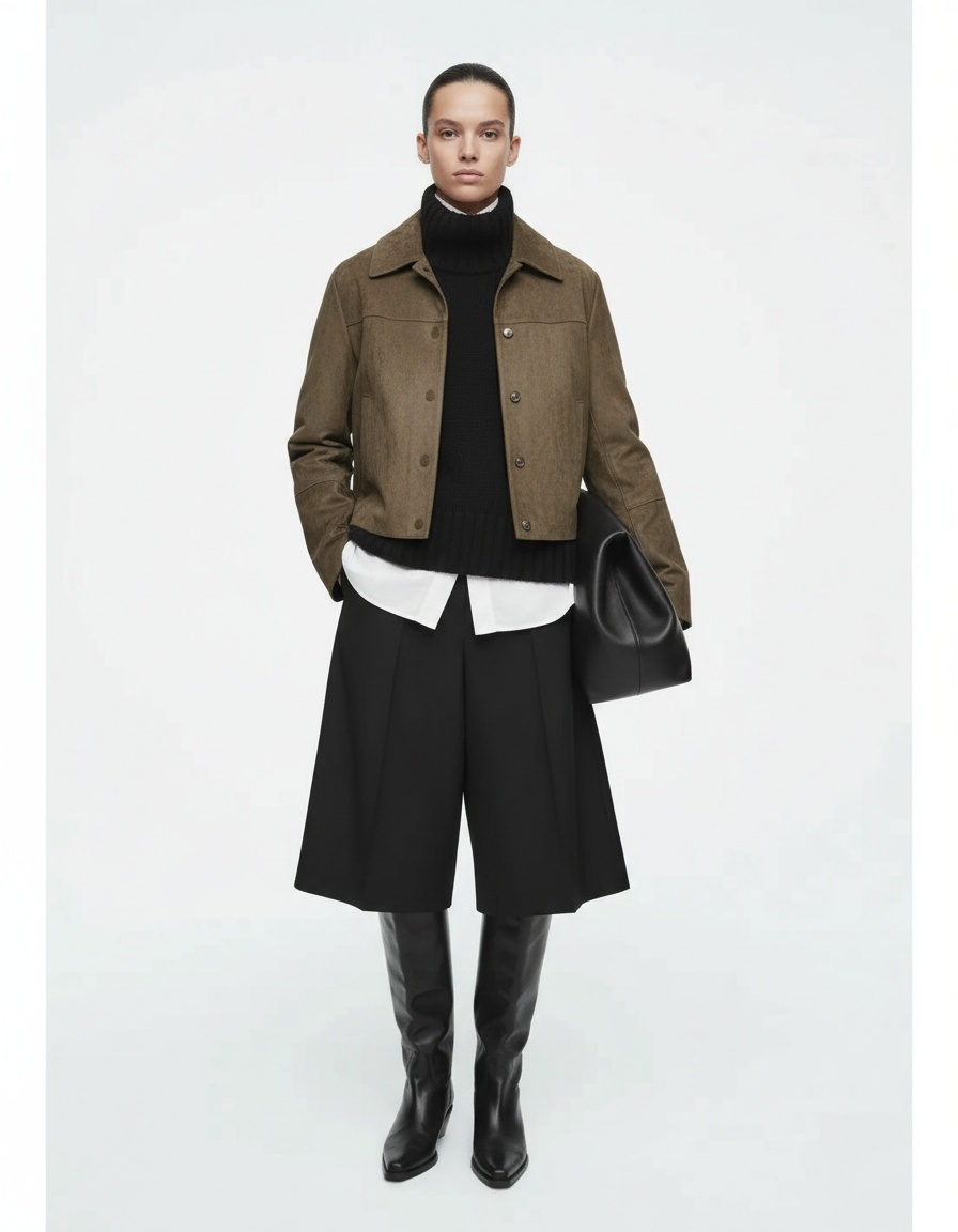 Giacca corta in finta pelle scamosciata - Capospalla da donna alla moda KUN-00002