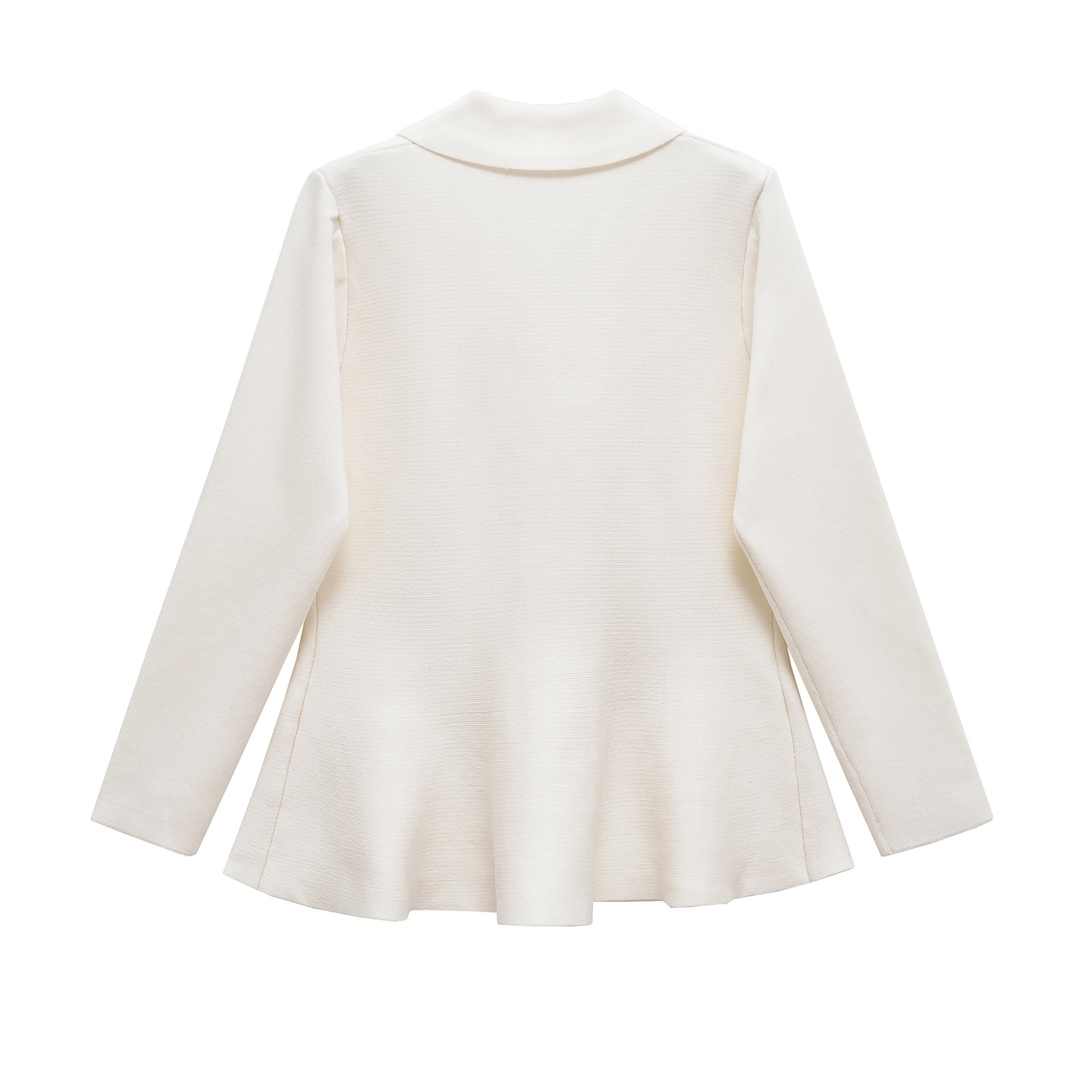 Giacca da donna classica con minigonna, orlo risvoltato, colletto a risvolto e maniche lunghe KUN-00010