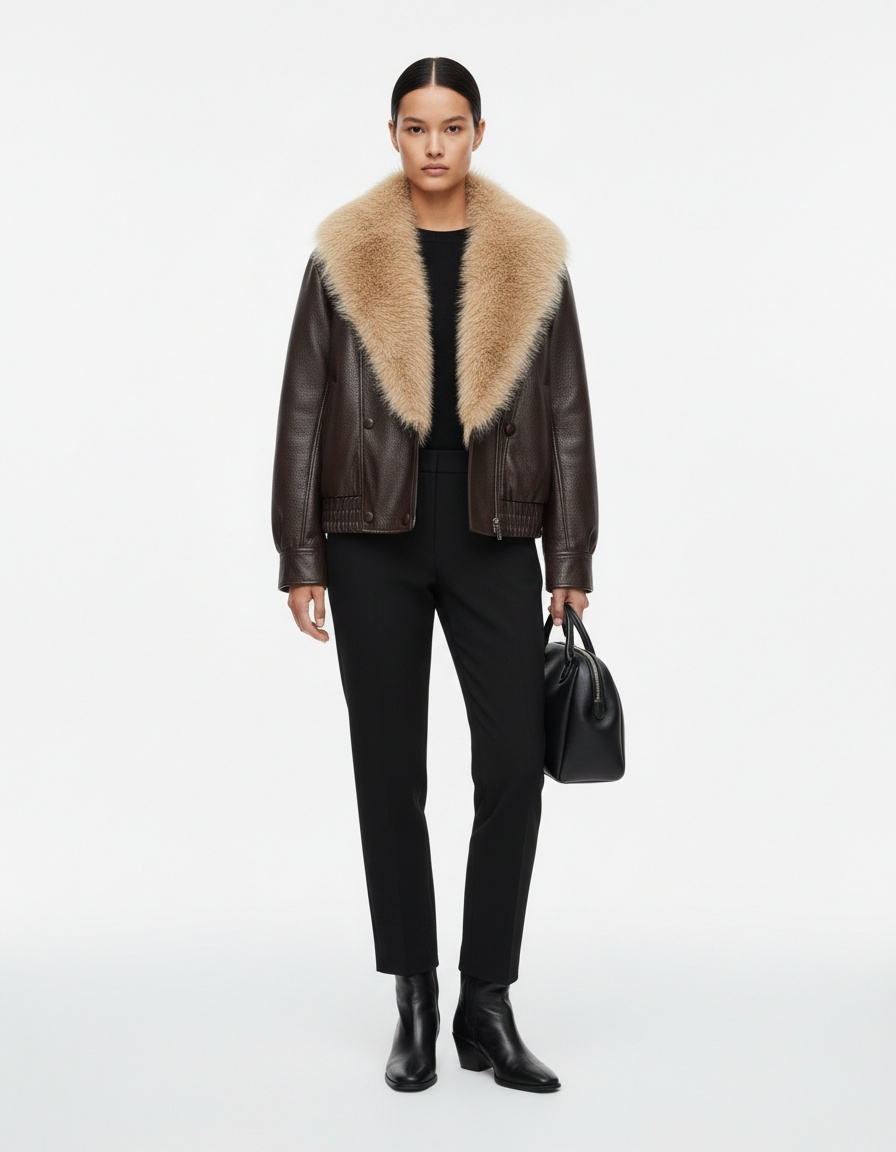 Giacca in similpelle con capispalla staccabili KUN-00044