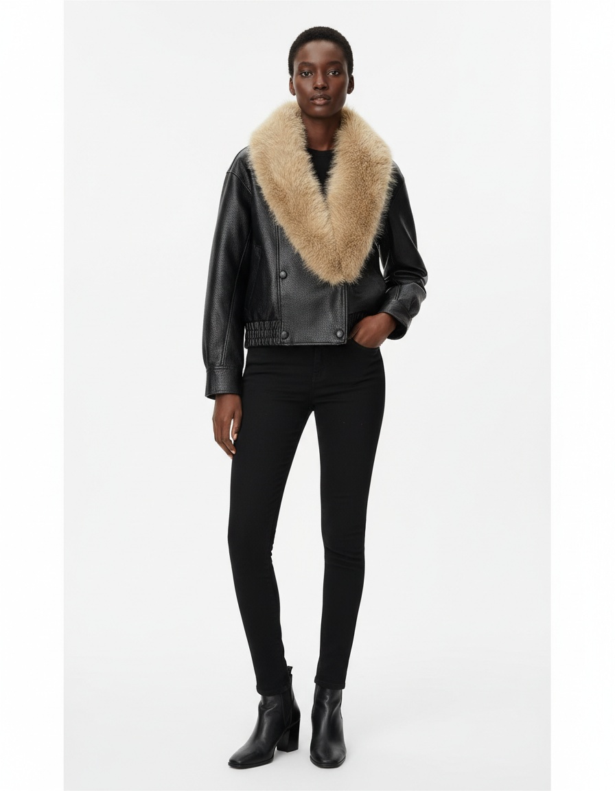 Giacca in similpelle con capispalla staccabili KUN-00044