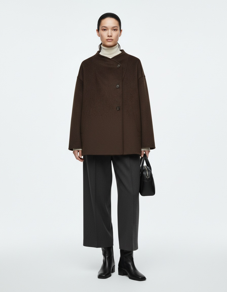 Giacca da donna morbida a doppio petto a maniche lunghe KUN-00051