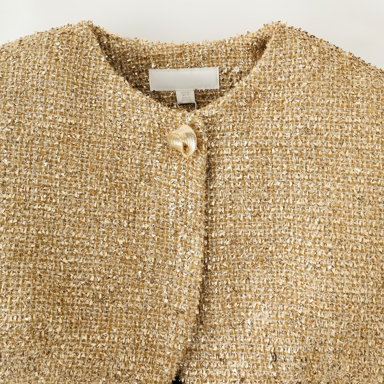 Giacca corta da donna con cuciture metallizzate e spalline imbottite KUN-00055