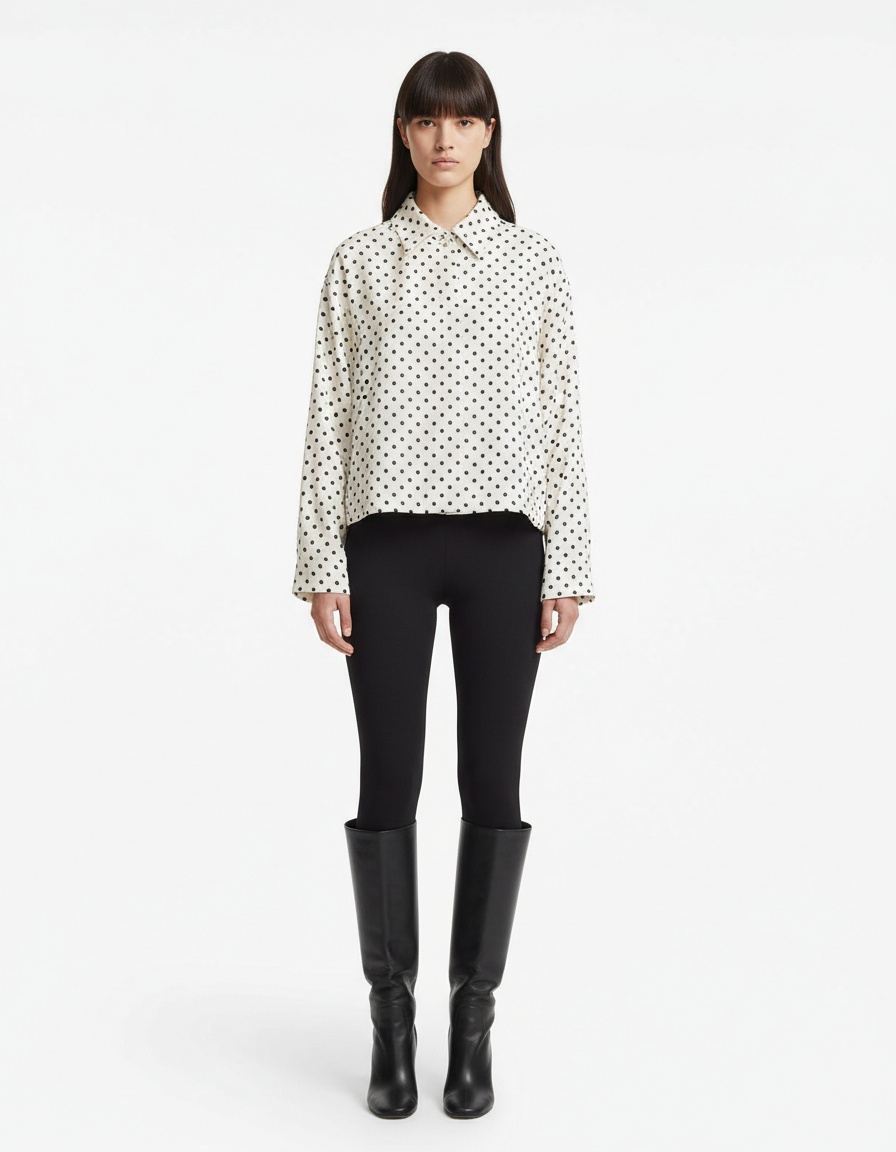 Giacca a maniche a sbuffo con pois - Capospalla casual di tendenza KUN-00062