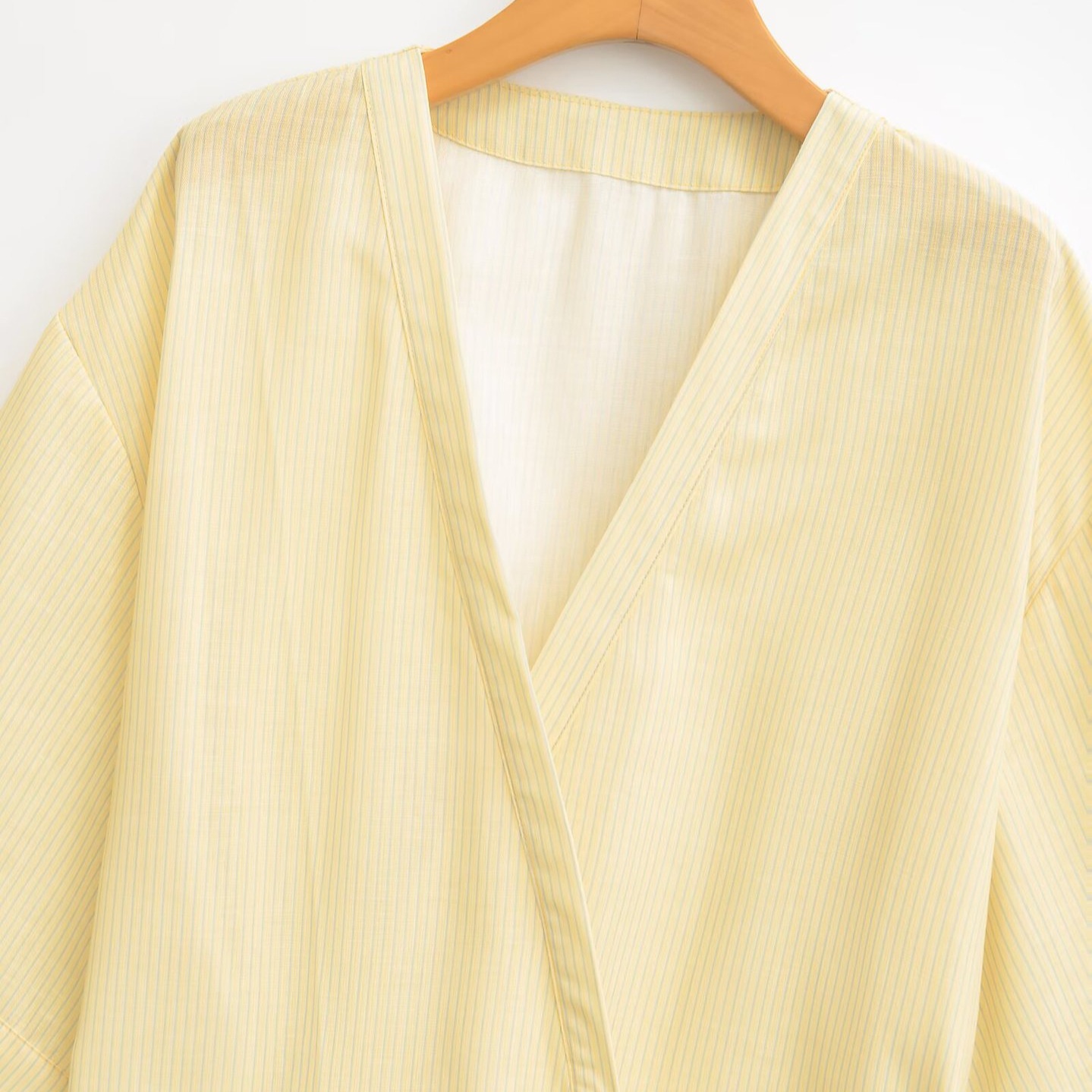 Cardigan kimono a righe con fiocco KUN-00063