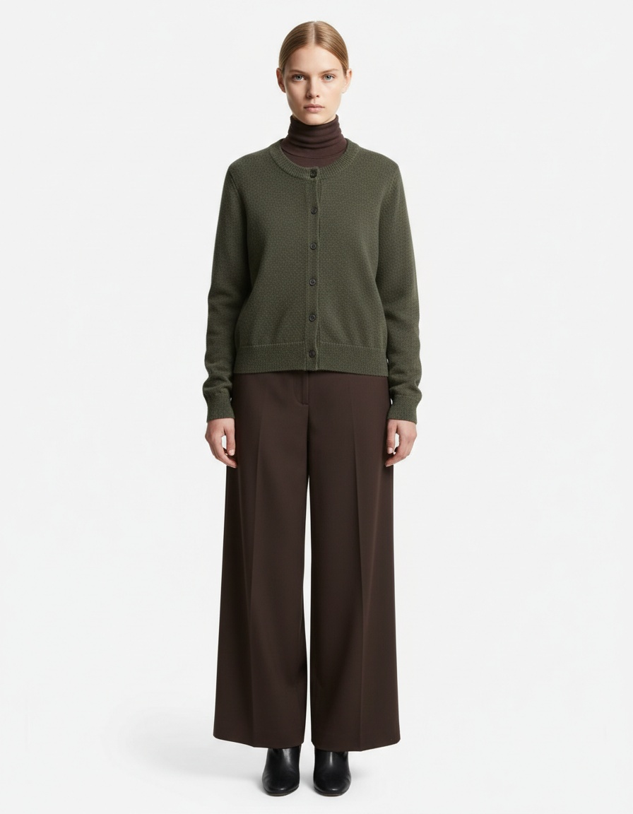 Cappotto da donna in misto lana - Elegante capospalla con scollo rotondo KUN-00066