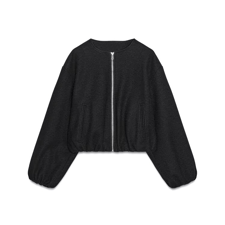 Giacca da aviatore morbida - Capospalla da donna minimalista e di tendenza KUN-00067